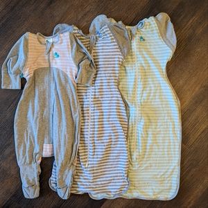 Bundle of 3 baby swaddle sleep sacks